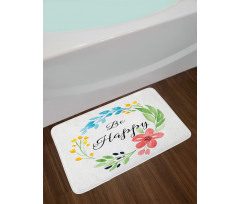 Watercolor Floral Wreath Bath Mat