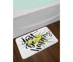 Yellow Blossoms Leaves Bath Mat