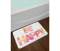 Watercolor Inscription Art Bath Mat