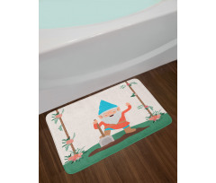 Funny Character in the Garden Bath Mat