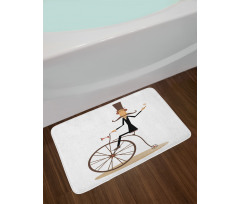 Gentleman Mustache Retro Bike Bath Mat