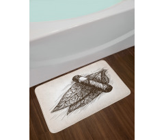 Tobacco Leaves Sketch Art Bath Mat