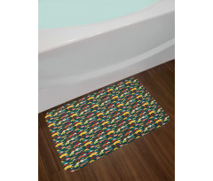 Colorful Tyrannosaurus Bath Mat