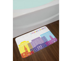 Colorful Urban City Sky Bath Mat