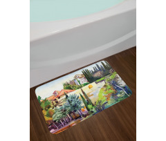 Tuscany Village Scenery Bath Mat