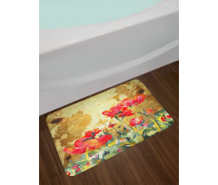 Poppy Blossoms Countryside Bath Mat