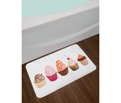 Cakes with Frosting Topping Bath Mat