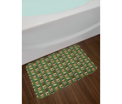 Seafood Rolls on Green Shade Bath Mat