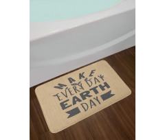 Typographic Words Earth Day Bath Mat