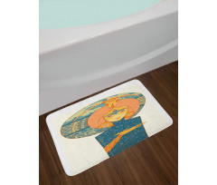 Mother Nature with Plants Bath Mat