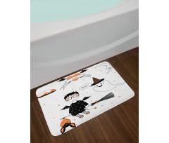 Witch Flying on a Broomstick Bath Mat