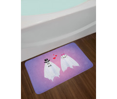 Funny Bride and Groom Couple Bath Mat