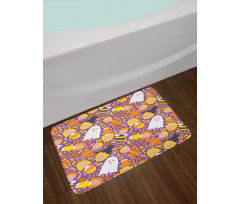 Cheerful Kids in Costumes Bath Mat