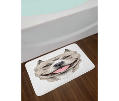 Terrier Realistic Sketch Bath Mat