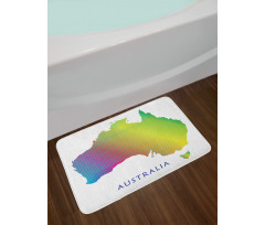 Rainbow Stripe Map Bath Mat