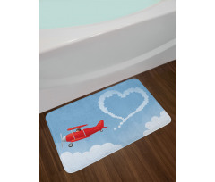 Heart Shape with Plain Trail Bath Mat