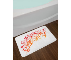 Orange Tones Abstract Curls Bath Mat