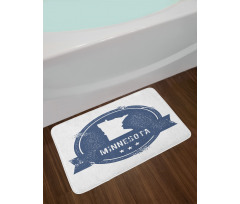 Round Grange Frame Map Bath Mat