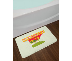 Colorful Doodle State Map Bath Mat