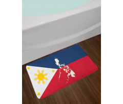 Map and Flag of Country Bath Mat