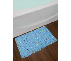 Trippy Chaotic Curvy Lines Bath Mat