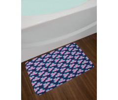 Vibrant Rose Buds Blossoms Bath Mat