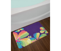 Abstract Big Exotic Flower Bath Mat