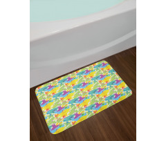 Trippy Paintbrush Pattern Bath Mat