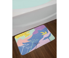 Modern Abstract Floral Art Bath Mat