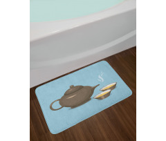 Tea Cups Beverage Drink Theme Bath Mat