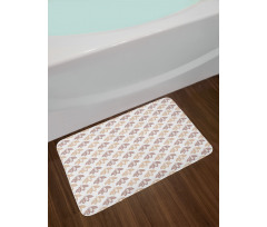 Vintage Art Diagonal Pattern Bath Mat
