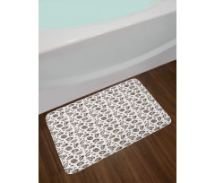Sketchy Style Cocoa Beans Bath Mat