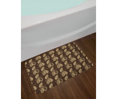 Plant Branches Vintage Style Bath Mat