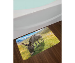 Donkey Eating Grass Mountain Bath Mat