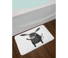 Happy Donkey with a Smile Bath Mat