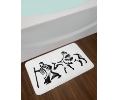 Abstract People Traveling Bath Mat