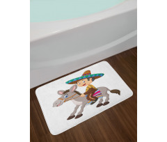 Mexican Man with Sombrero Bath Mat