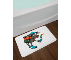 Funny Animal Chasing Carrot Bath Mat