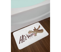 Cartoon Funny Braying Animal Bath Mat