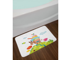 Goofy Donkey with Baggages Bath Mat