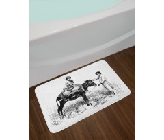 Water Carrier Vintage Sketch Bath Mat