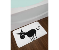 Black Fun Mascot Silhouette Bath Mat