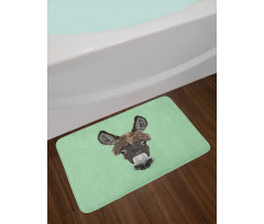 Illustrated Animal Portrait Bath Mat