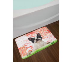 Pet Animal on Swirls Bath Mat