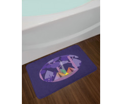 Forest Scenery with Tents Bath Mat