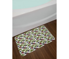 Berry Mint Leaf Herbs Bath Mat