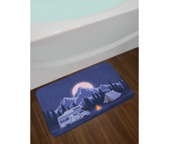 Family Adventure Camping Forest Bath Mat