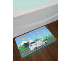 Truck Driving on Countryside Bath Mat