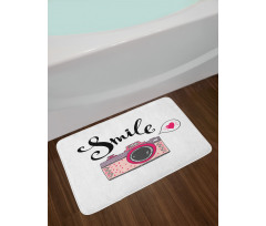 Smile Typography Romantic Bath Mat