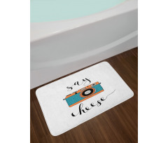 Say Cheese Lettering Photo Bath Mat